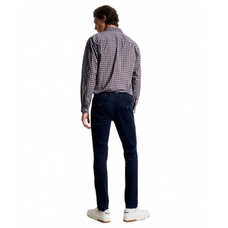 achat Pantalon Chino Tommy Hilfiger Homme SLIM BLEECKER en velours côtelé Bleu dos