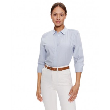 achat Chemise Tommy Hilfiger Femme POPLIN REGULAR Bleu  face porté