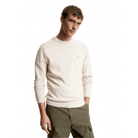 achat Pull Tommy Hilfiger Homme en maille chinée Beige mannequin