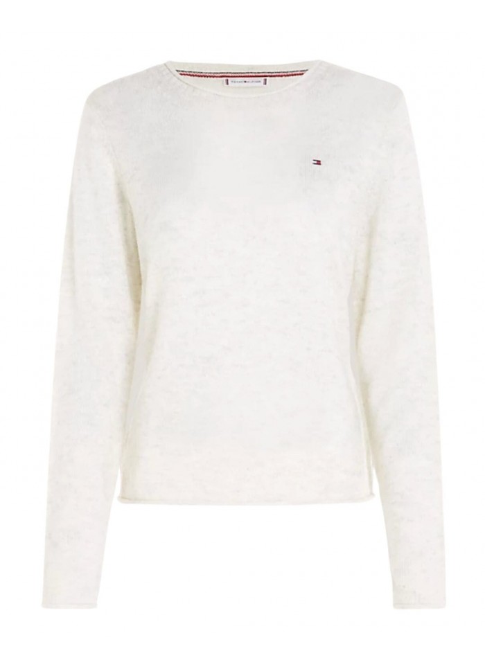 achat Pull en laine Tommy Hilfiger Femme SOFT WOOL C-NK Blanc cassé face