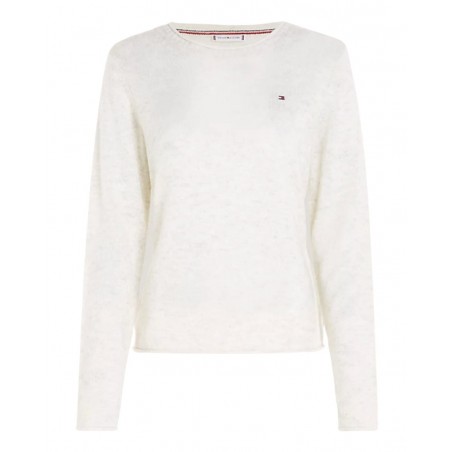 achat Pull en laine Tommy Hilfiger Femme SOFT WOOL C-NK Blanc cassé face