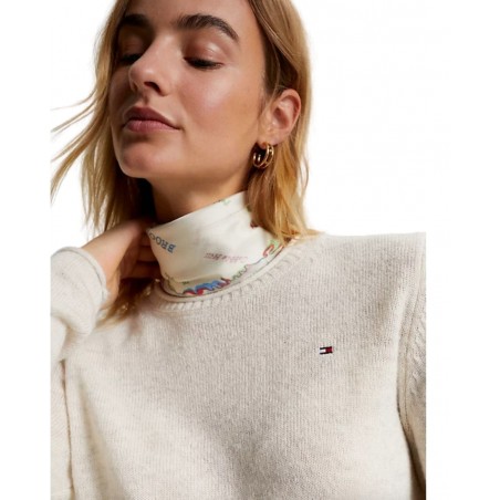 achat Pull en laine Tommy Hilfiger Femme SOFT WOOL C-NK Blanc cassé col