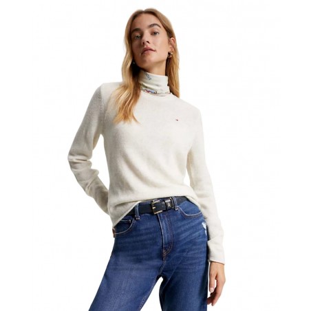 achat Pull en laine Tommy Hilfiger Femme SOFT WOOL C-NK Blanc cassé profil