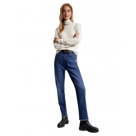 achat Pull en laine Tommy Hilfiger Femme SOFT WOOL C-NK Blanc cassé tenue look