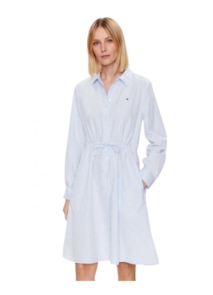 achat Robe Chemise Midi Tommy Hilfiger Femme ITHAKA Bleu face