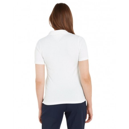 achat Polo Tommy Hilfiger Femme 1985 SLIM PIQUE Blanc dos