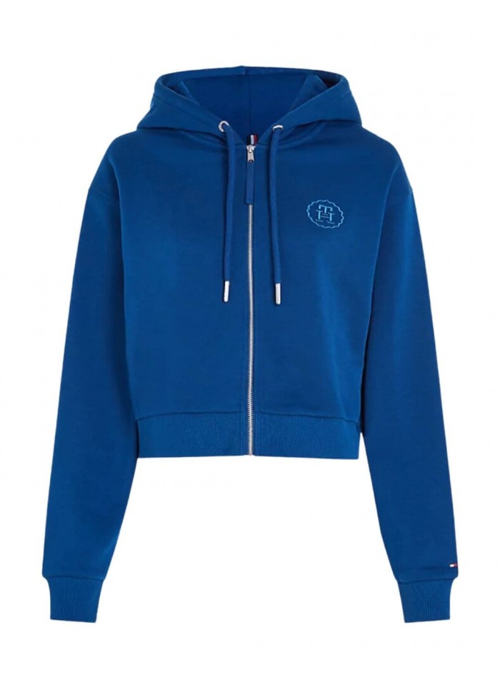 achat Sweat à capuche zippé Tommy Hilfiger Femme REG EMB Bleu face