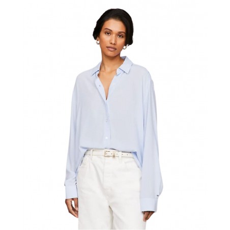 achat Chemise Tommy Hilfiger Femme VISCOSE CREPE FLUID Bleu profil