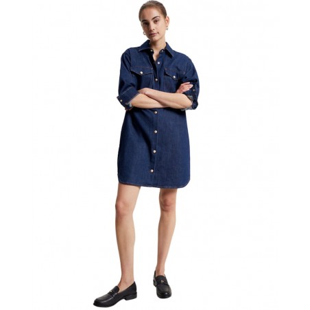 achat Robe Tommy Hilfiger Femme Denim LS Bleu simple