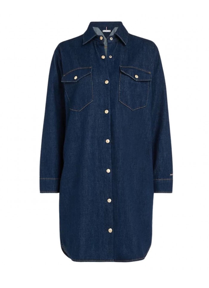 achat Robe Tommy Hilfiger Femme Denim LS Bleu face