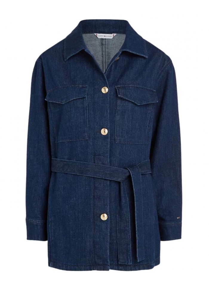 achat Veste en Denim à ceinture Tommy Hilfiger Femme Bleu face