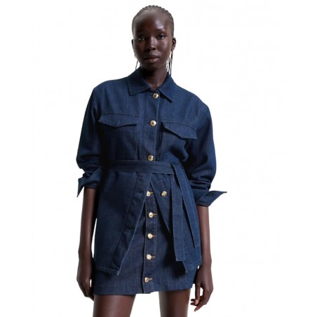 achat Veste en Denim à ceinture Tommy Hilfiger Femme Bleu détails