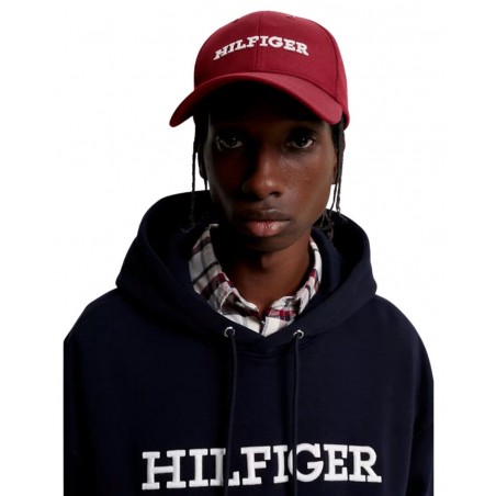 achat Casquette à logo appliqué Tommy Hilfiger Rouge portée