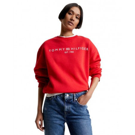 achat Sweat Tommy Hilfifer Femme REG CORP LOGO Rouge