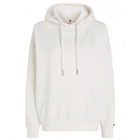 achat Sweat à capuche Tommy Hilfiger Femme LOGO BRODE SMD Blanc face