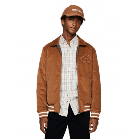 achat Veste réversible Universitaire Tommy Hilfiger Homme Marron détails