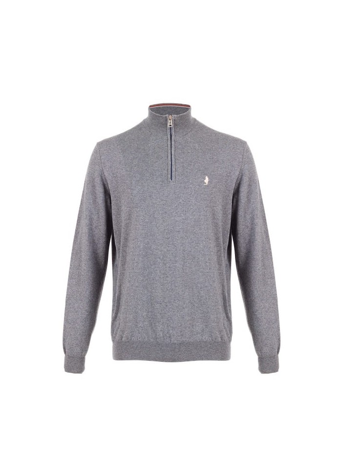 achat Pull à col demi zip MCS Homme Gris face