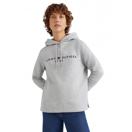 achat Sweatshirt à capuche Tommy Hilfiger Femme HERITAGE Gris porté