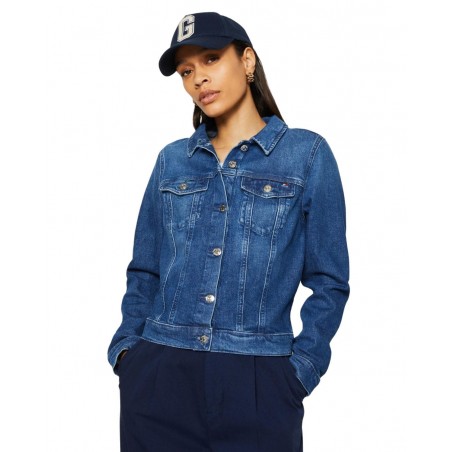 achat Veste en jean Tommy Hilfiger Femme DNM SLIM Bleu détails