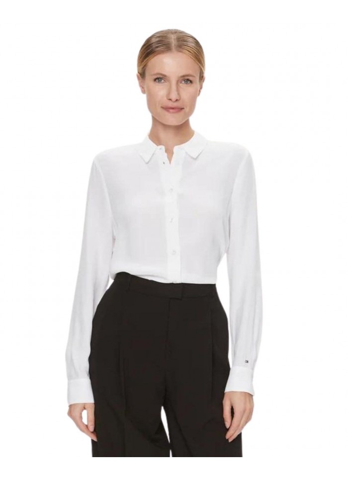 achat Chemise fluide Tommy Hilfiger Femme REGULAR FIT CREPE Blanc face