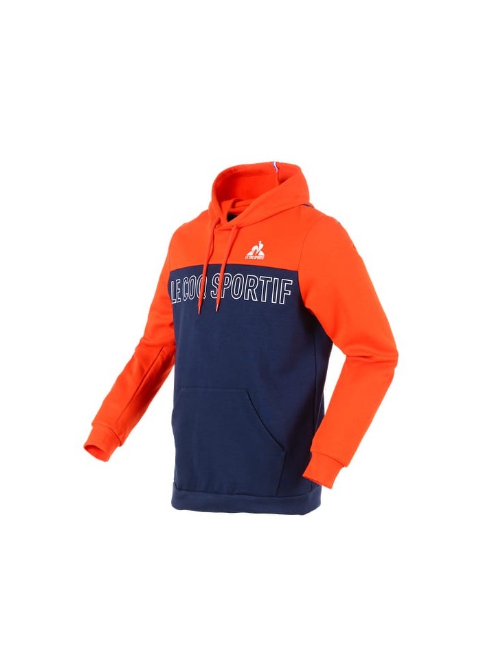 Sweatshirt a capuche Le Coq Sportif Homme Orange Bleu