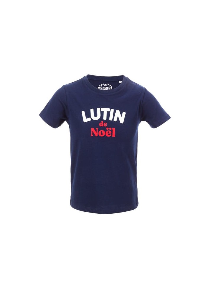 achat T-shirt Monsieur T-shirt Lutin de Noël Enfant Bleu face