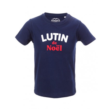 achat T-shirt Monsieur T-shirt Lutin de Noël Enfant Bleu face