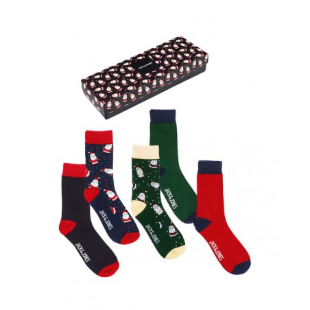 Achat coffret 5 paires de chaussettes JACKANDJONES homme ouvert