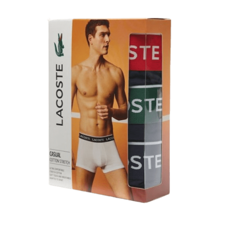 achat Lot de 3 boxers LACOSTE COURT tricolore packaging