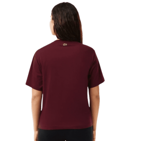 achat T-shirt LACOSTE femme PRINT COTTON JERSEY rouge dos