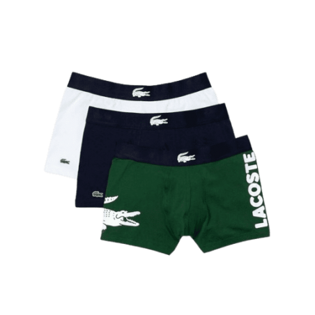 achat Lot de 3 boxers LACOSTE courts dépareillés en coton stretch tricolore face