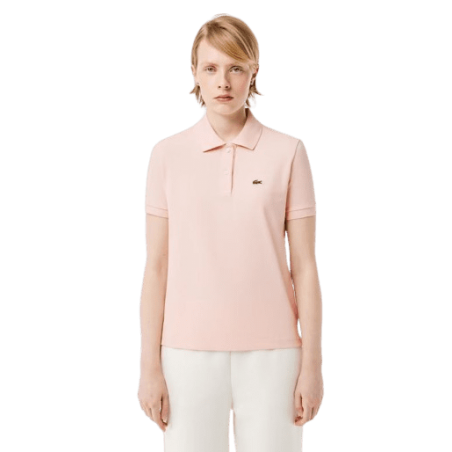 achat Polo LACOSTE femme REGULAR FIT rose porté