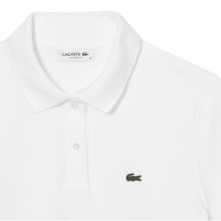 achat Polo LACOSTE femme REGULAR FIT blanc logo