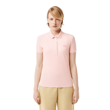 achat Polo LACOSTE femme SLIM FIT rose porté