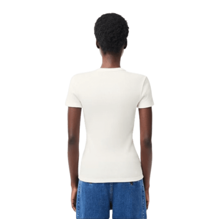 achat T-shirt LACOSTE femme CORE ESSENTIALS blanc dos