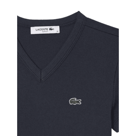 achat T-shirt LACOSTE femme CORE ESSENTIALS gris logo