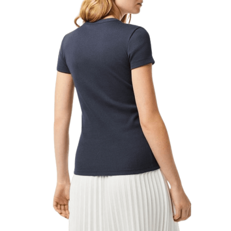 achat T-shirt LACOSTE femme CORE ESSENTIALS gris dos