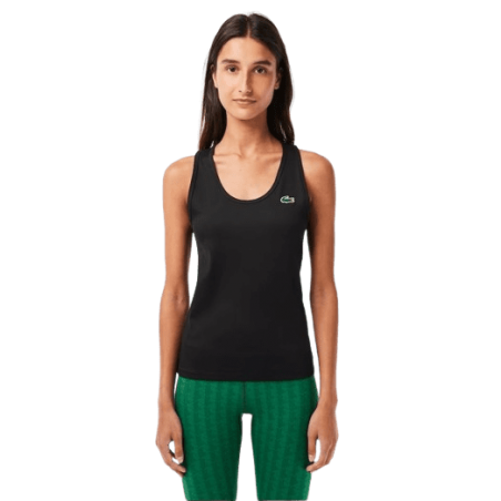 achat Débardeur de sport LACOSTE femme SLIM FIT noir porté