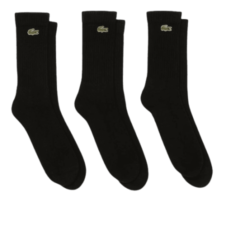 achat Lot de 3 paires de chaussettes LACOSTE homme SPORT noir face