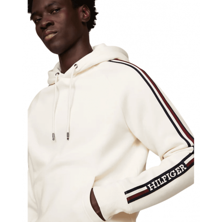 achat Sweat à capuche Tommy Hilfiger Homme GLOBAL STRIPE Beige détails