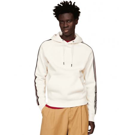 achat Sweat à capuche Tommy Hilfiger Homme GLOBAL STRIPE Beige porté