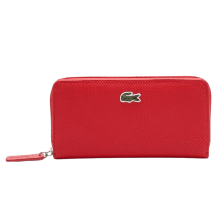 achat Porte monnaie LACOSTE femme ZIP WALLET rouge face