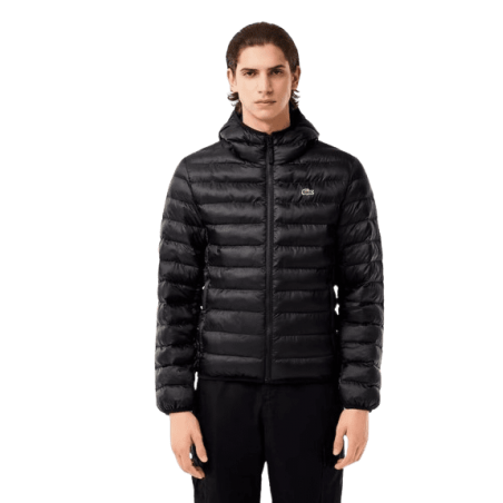 achat Doudoune LACOSTE homme MATELASSÉ noir porté