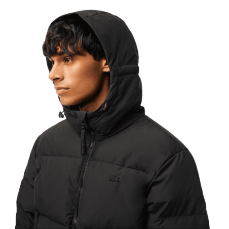 achat Doudoune LACOSTE homme DÉPERLANTE noir détail