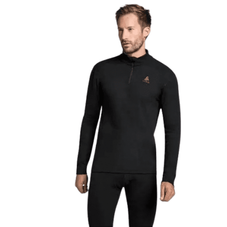 achat Haut à manches longues ODLO homme ZIP WARM noir porté