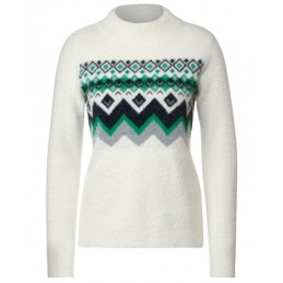 achat Pull doux Cecil Femme COSY NORWEY JACQUARD Blanc face