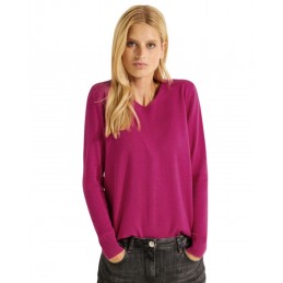 achat Pull col V Cecil Femme NOS ROUNDED Rose col