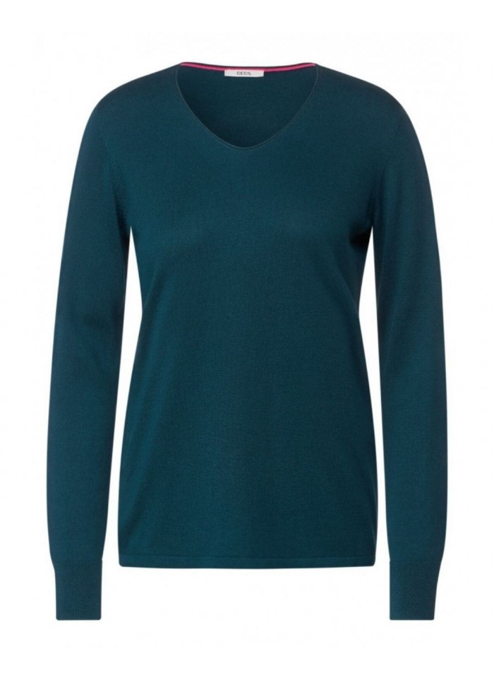 achat Pull col V Cécil Femme NOS ROUNDED Bleu face