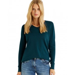 achat Pull col V Cécil Femme NOS ROUNDED Bleu look tenue