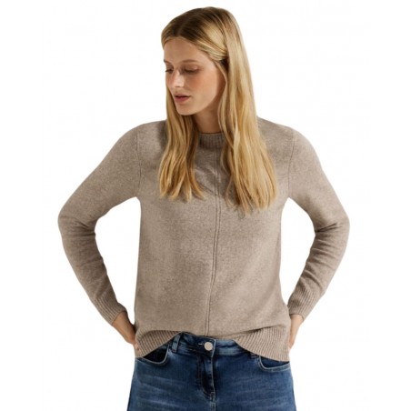 achat Pull col rond Cecil Femme NOS COSY HIGH Beige porté